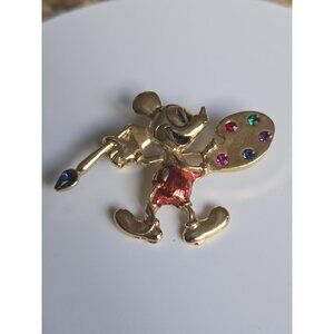 Mickey Mouse with Paint Palette and Brush Rhinestone Brooch Disney Pin